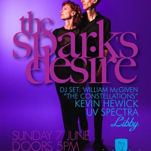 Promotional poster for The Spark's Desire live at Duffy's Bar, Leicester, 7 June 2026